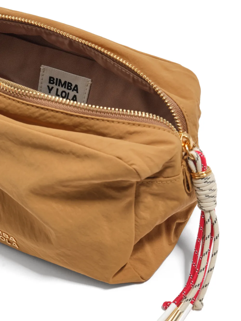 BIMBA Y LOLA Grote Caramel nylon make-up tas Beige