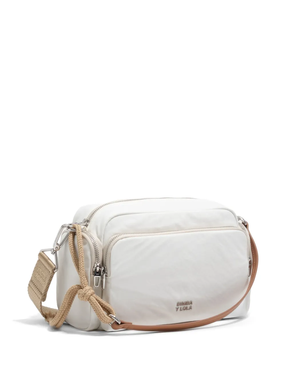 BIMBA Y LOLA Medium schoudertas met logoplakkaat en zakdetail Wit