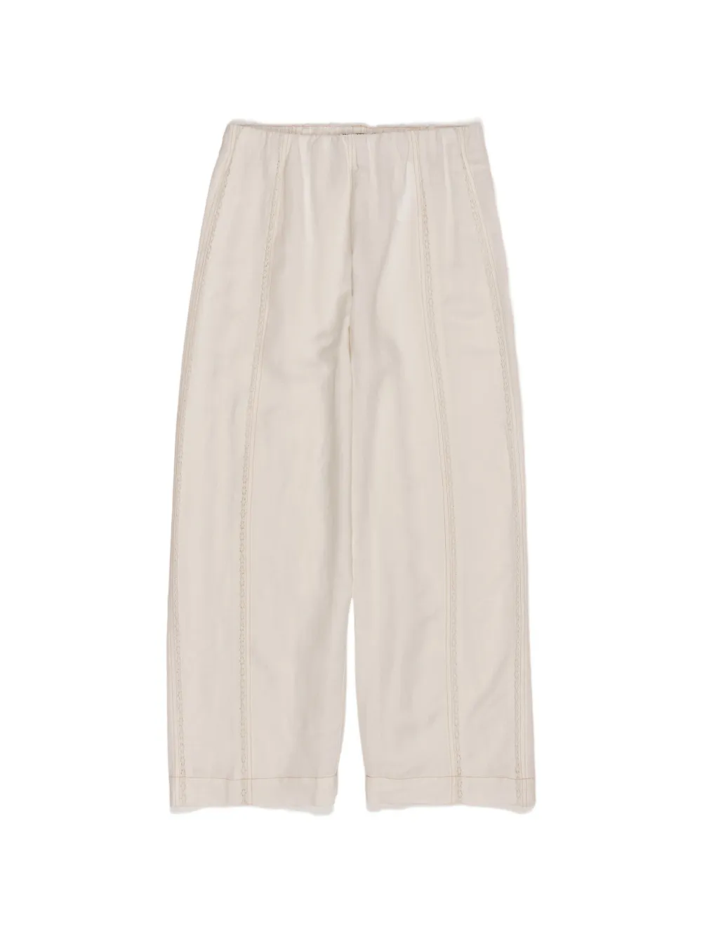 Bimba y Lola Pantaloni con bordo in pizzo - Bianco