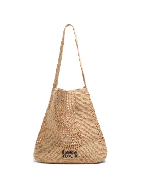 BIMBA Y LOLA  large natural raffia plaited bag