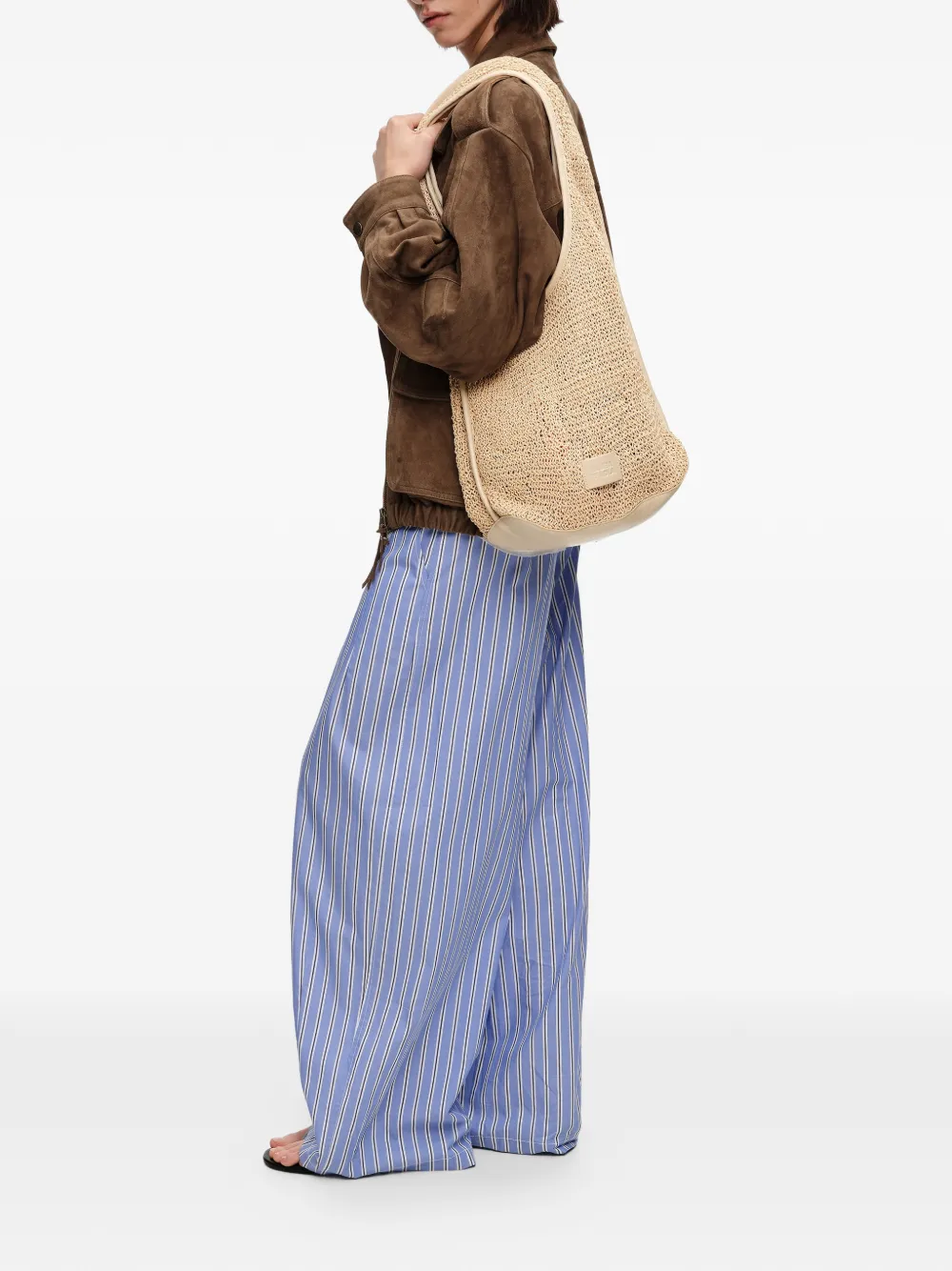 BIMBA Y LOLA Grote gevlochten tas Beige