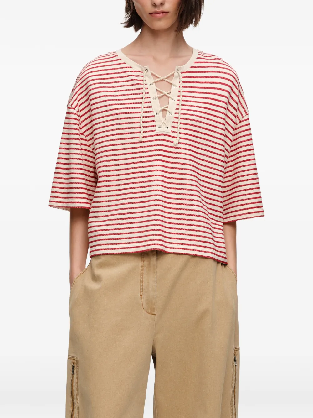BIMBA Y LOLA Gestreept T-shirt Rood
