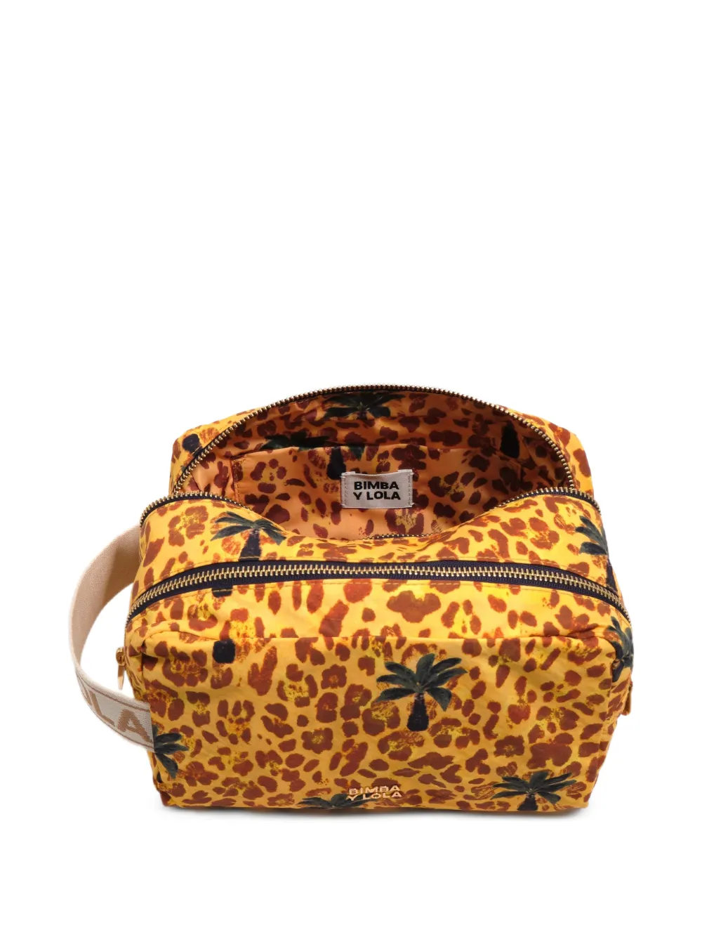 Bimba Y Lola Estuche De Maquillaje Grande Con Estampado De Leopardo - Amarillo 
