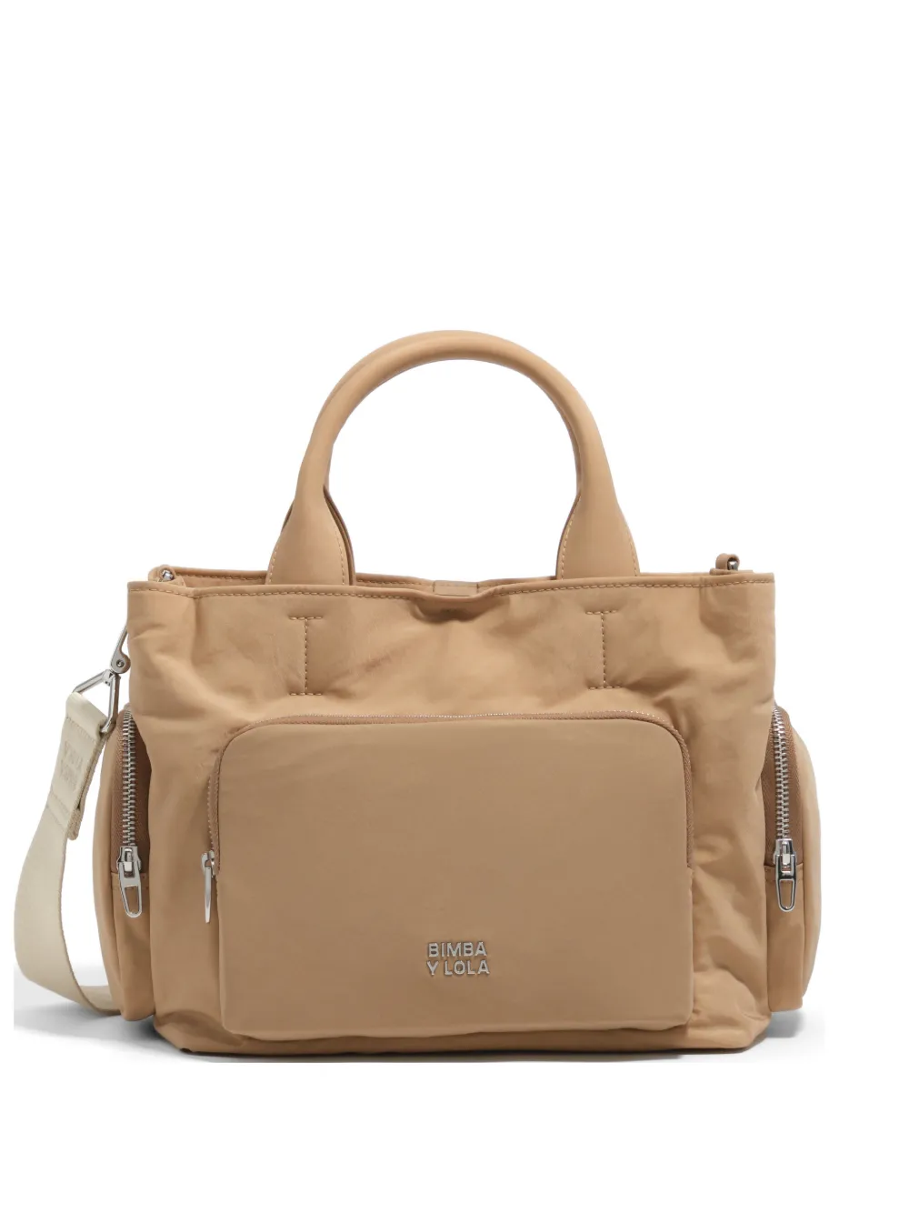 Bimba y Lola Borsa a spalla media con placca logo - Toni neutri