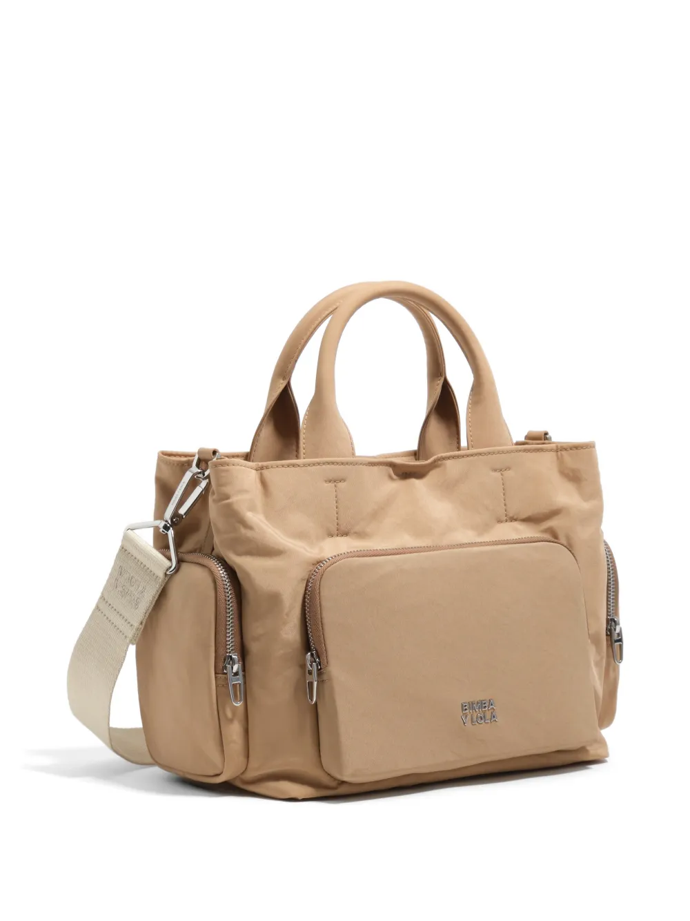 BIMBA Y LOLA Medium nylon tas met zak Beige