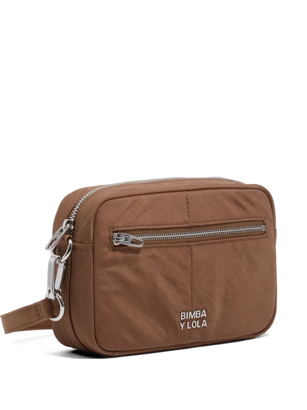 Bimba y Lola Borsa a tracolla con placca logo - Marrone