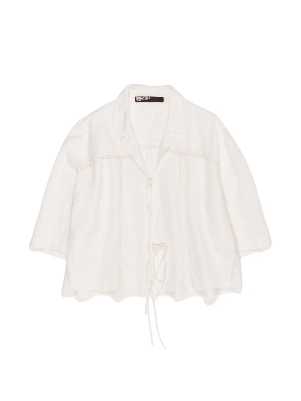 Bimba y Lola Blusa con bordo in pizzo - Bianco