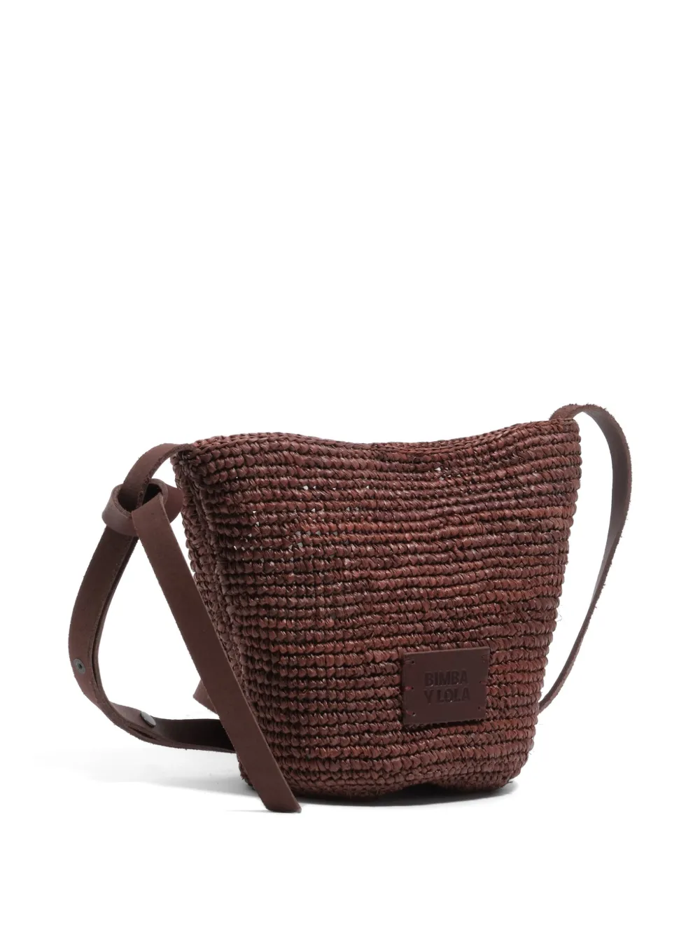 BIMBA Y LOLA Kleine geweven schoudertas met logodetail Bruin