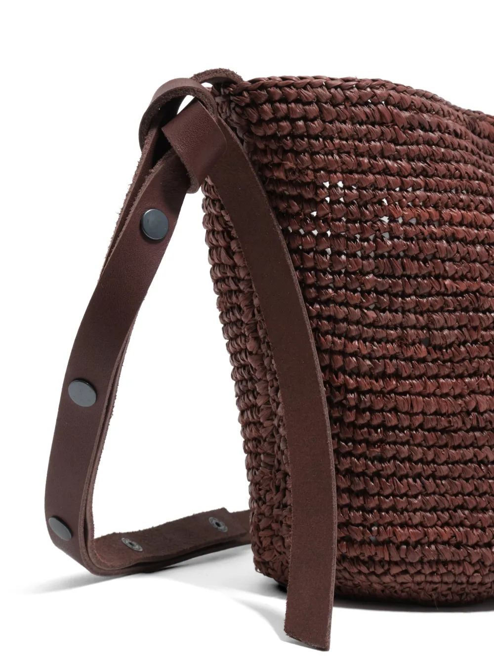 BIMBA Y LOLA Kleine geweven schoudertas met logodetail Bruin