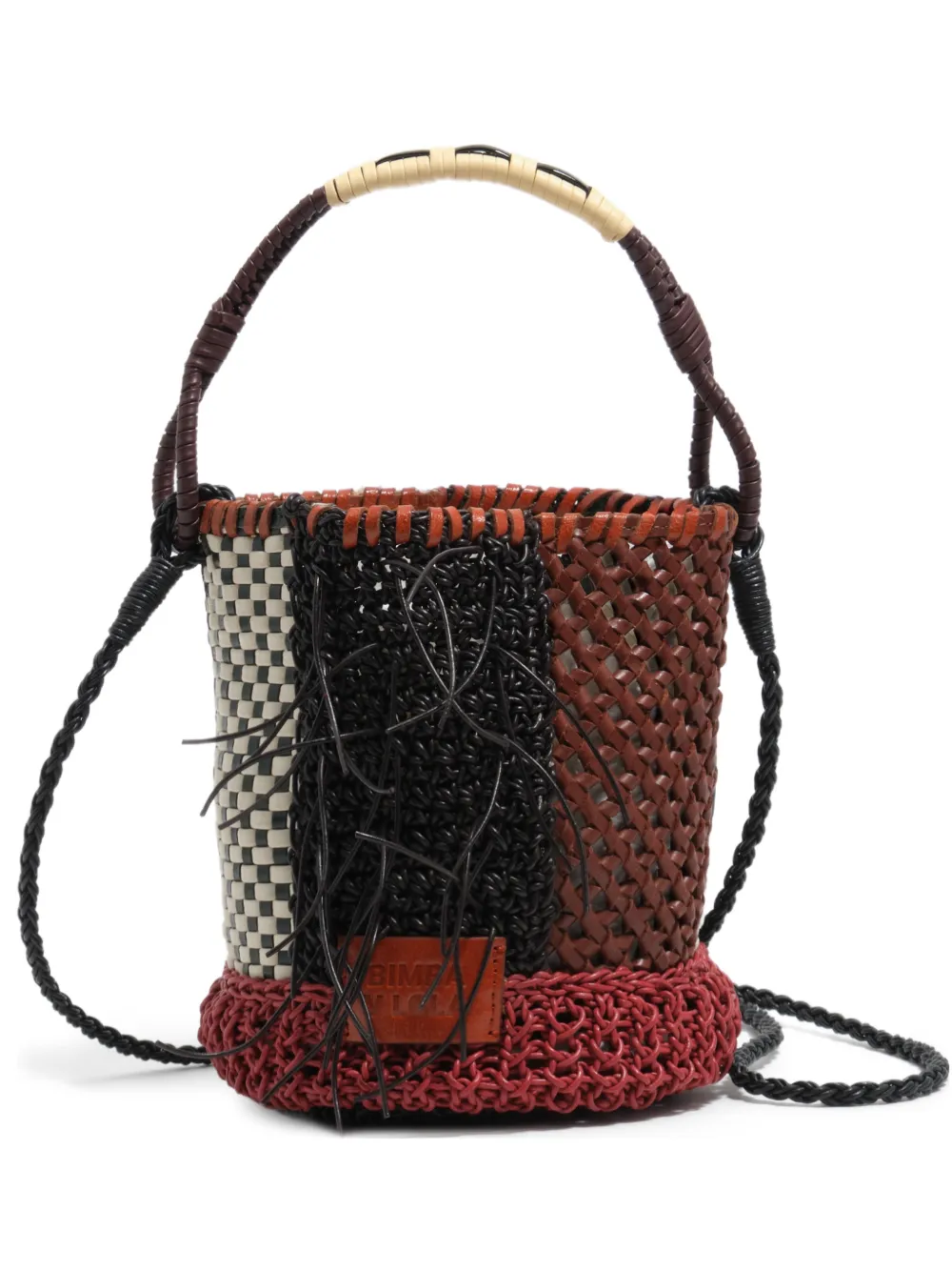 Bimba y Lola Borsa a secchiello mini intrecciata - Nero