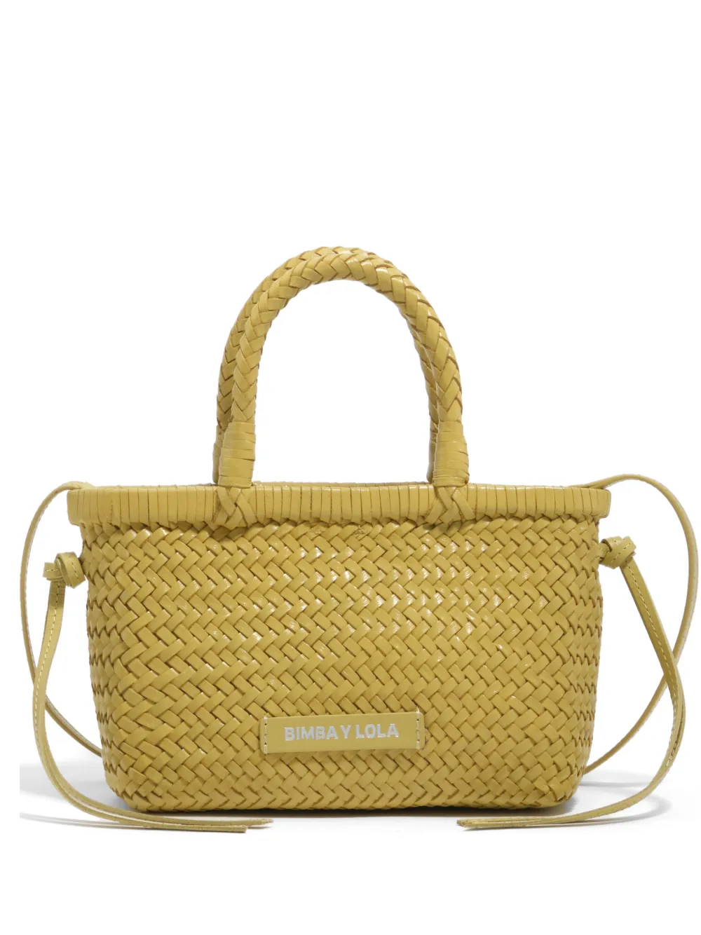 Bimba y Lola Borsa tote piccola in pelle intrecciata - Giallo