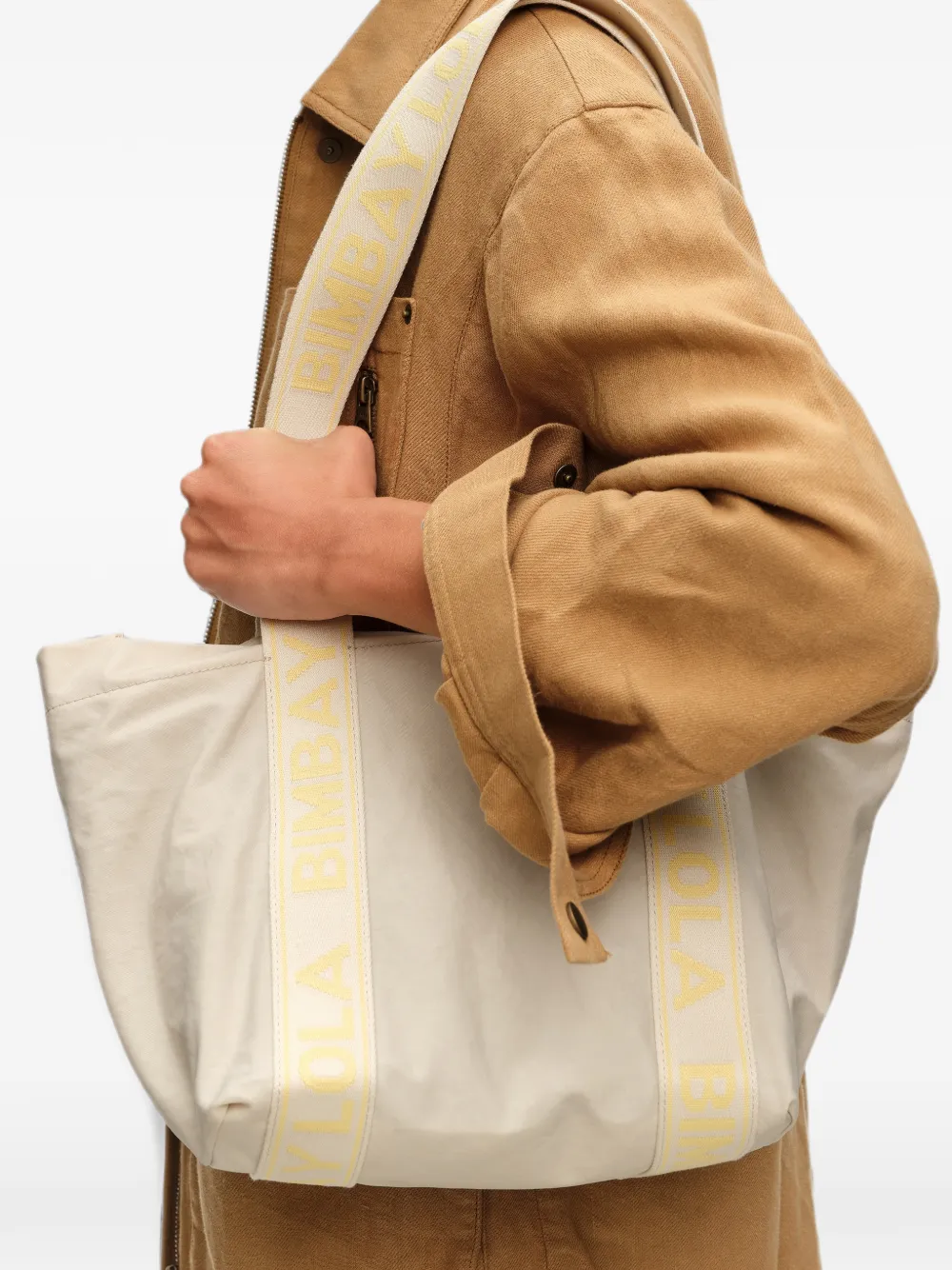 BIMBA Y LOLA Schoudertas met logo Beige