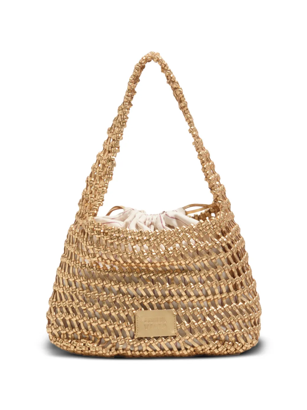Bimba y Lola Borsa a spalla media in pelle intrecciata - Oro
