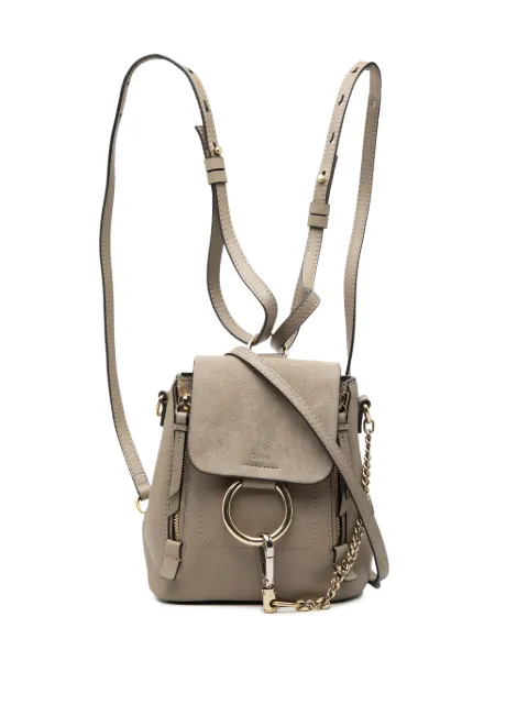 Chloé Pre-Owned 2017 Mini Calfskin and Suede Faye backpack
