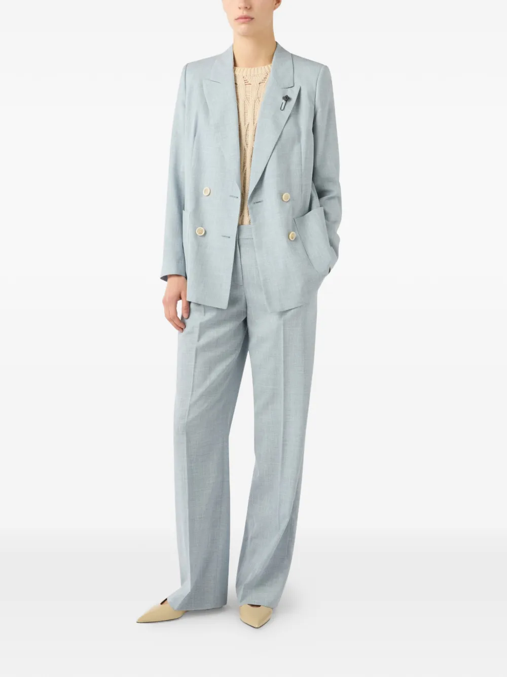  Lardini Blazer Con Solapas De Pico - Azul 