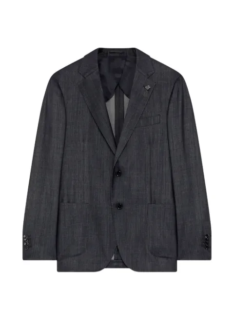 Lardini single-breasted denim-effect blazer
