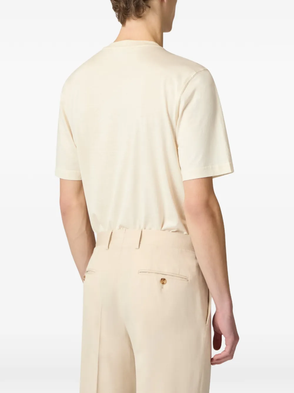 Lardini Geribbeld T-shirt Beige