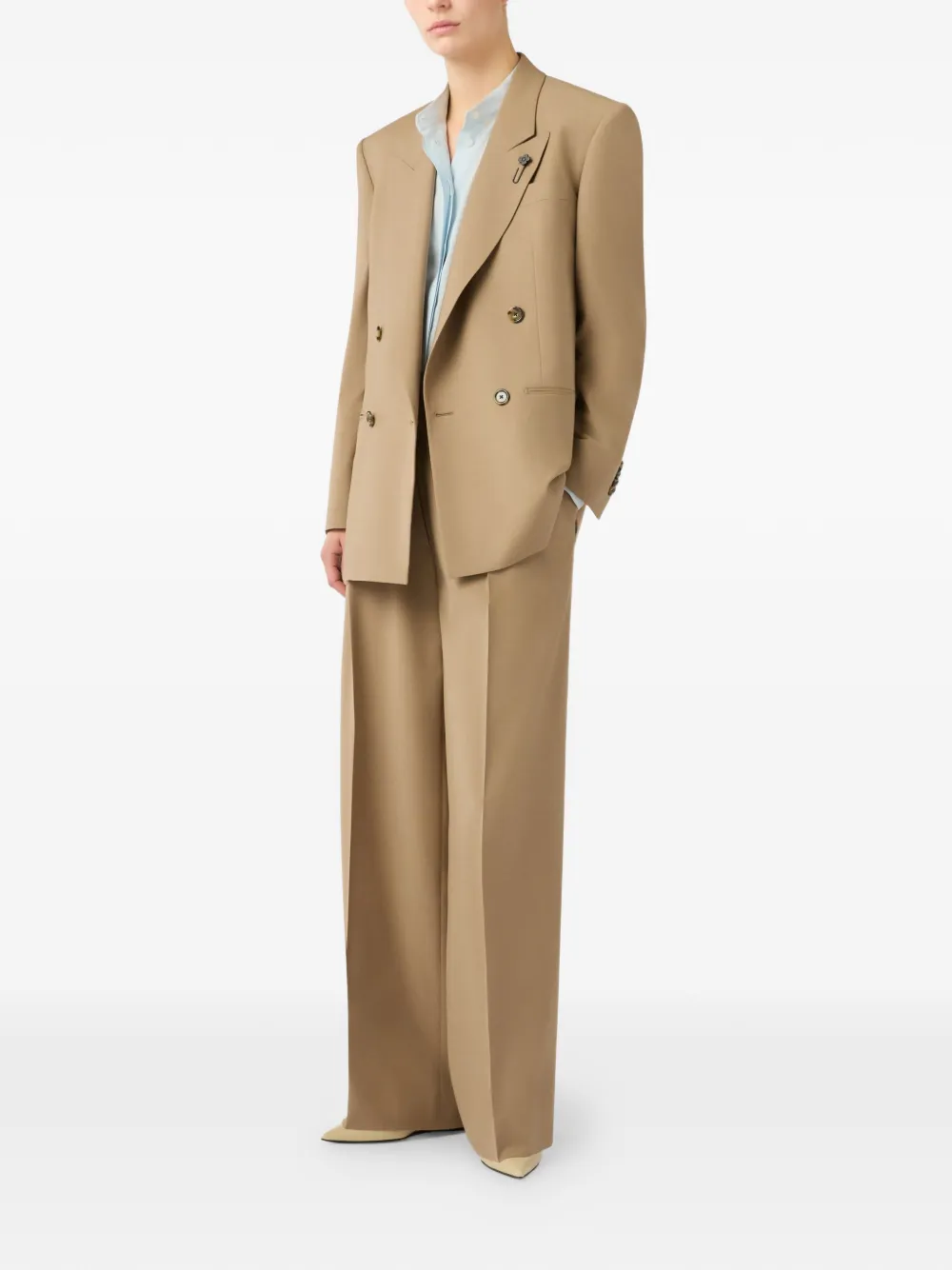  Lardini Blazer Con Solapas De Pico - Neutro 