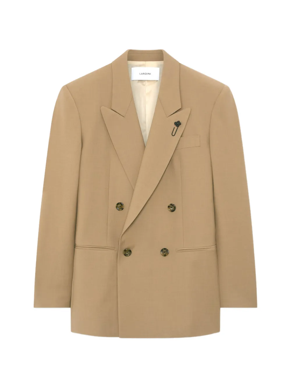 Lardini Double-breasted Peak-lapel Blazer In Brown
