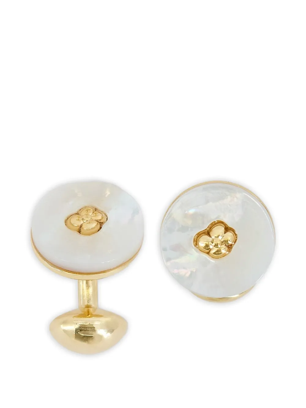 Lardini Mother-of-pearl Flower-inlay Cufflinks In Blue