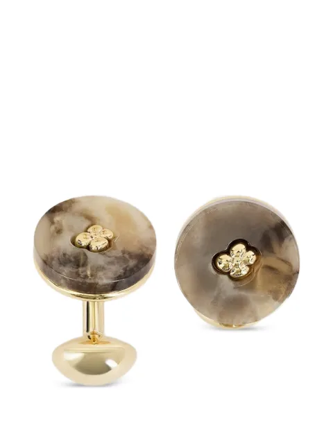 Lardini flower-inlaid horn-effect cufflinks