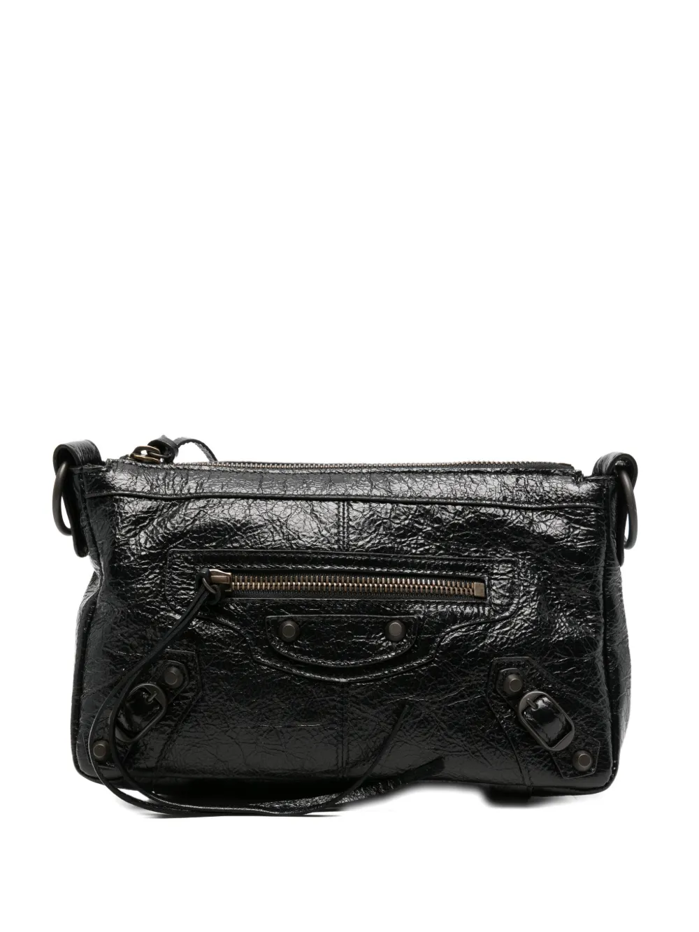 Balenciaga mini Le City Moto leather shoulder bag - Nero