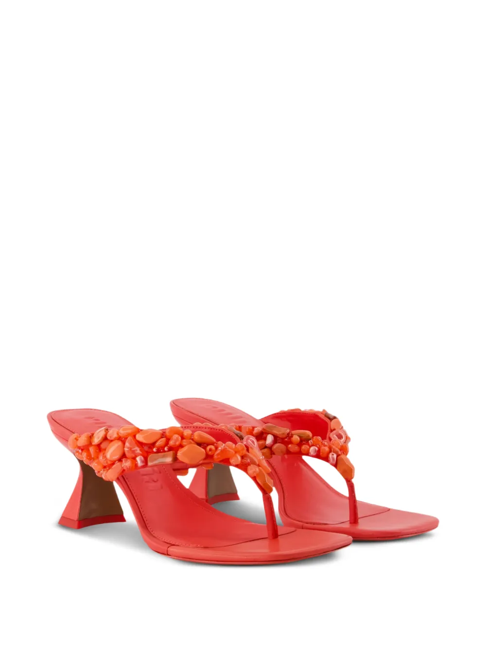 Cult Gaia Abi bead-embellished sandals Oranje