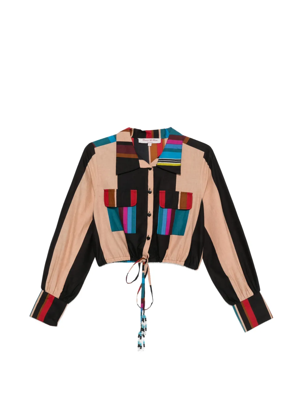 CONNOR&BLAKE Amelia striped cropped shirt - Nude