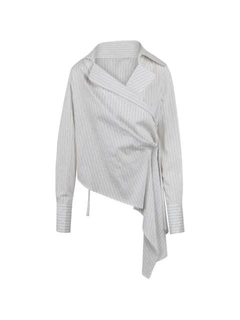 BALOSSA stripe-print asymmetric shirt