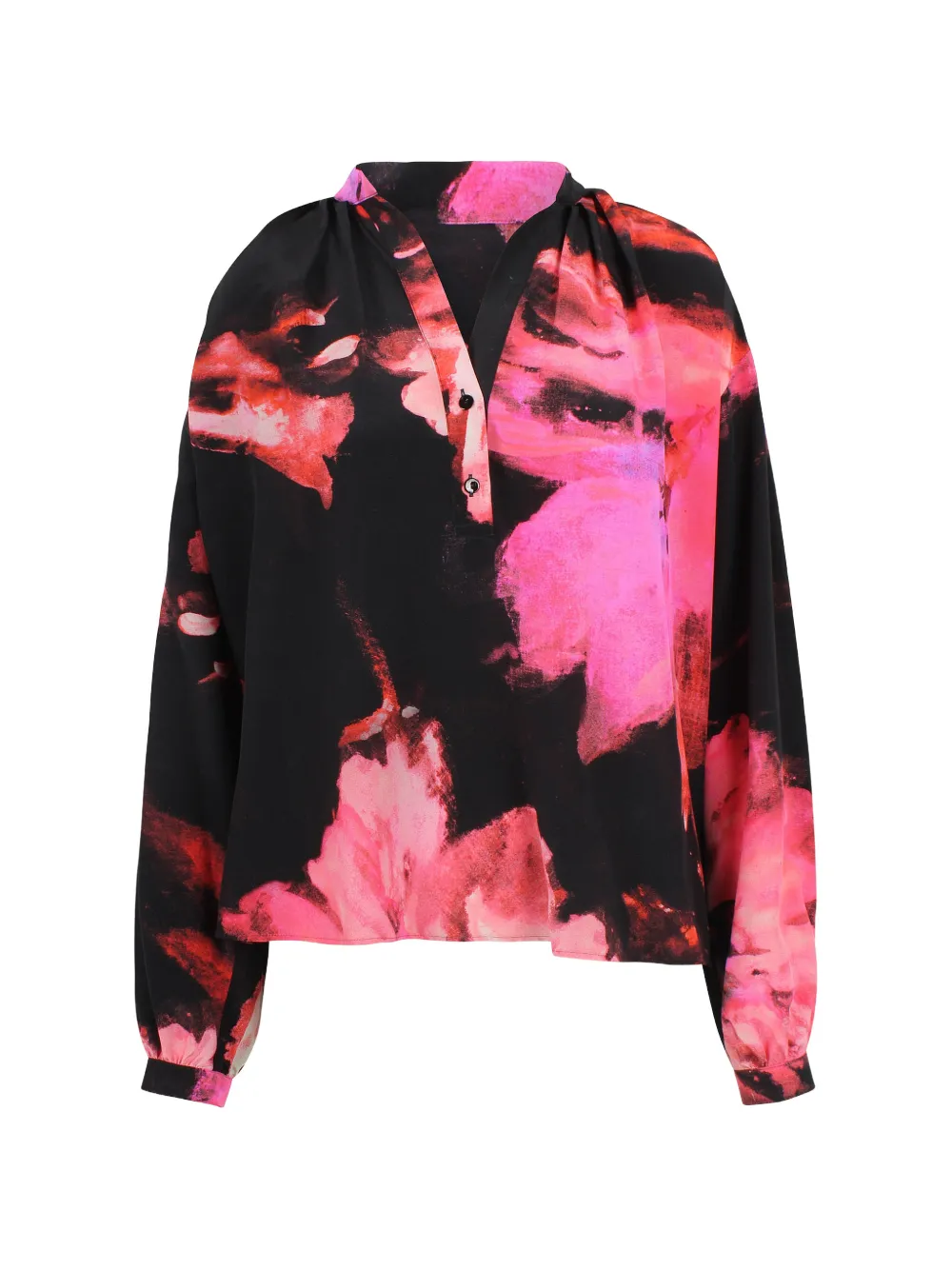 KITAGI floral-print V-neck top - Nero