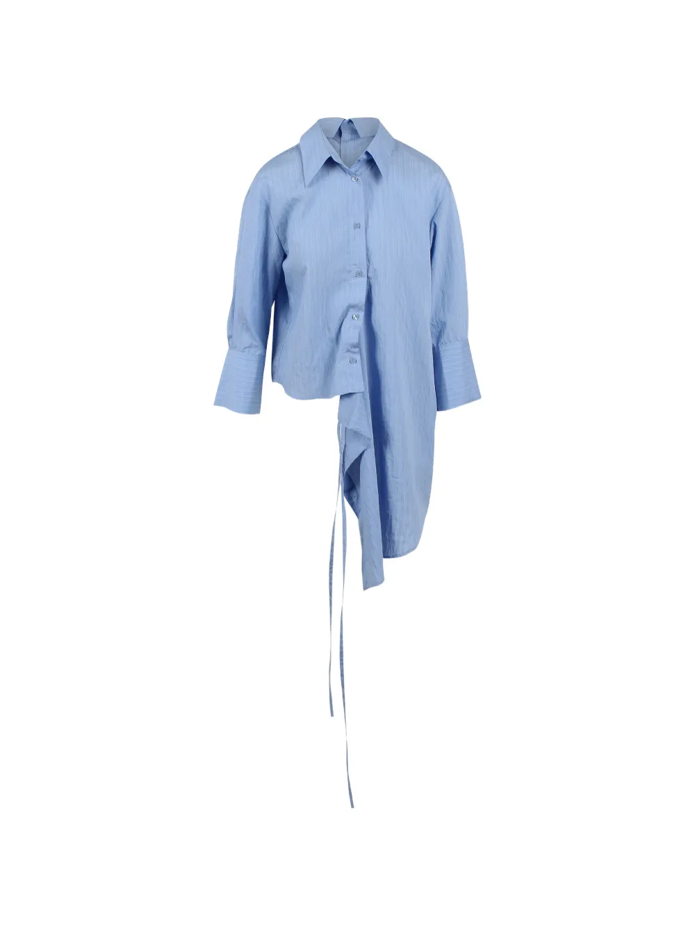 BALOSSA Chiara asymmetric pinstripe-pattern shirt - Blau