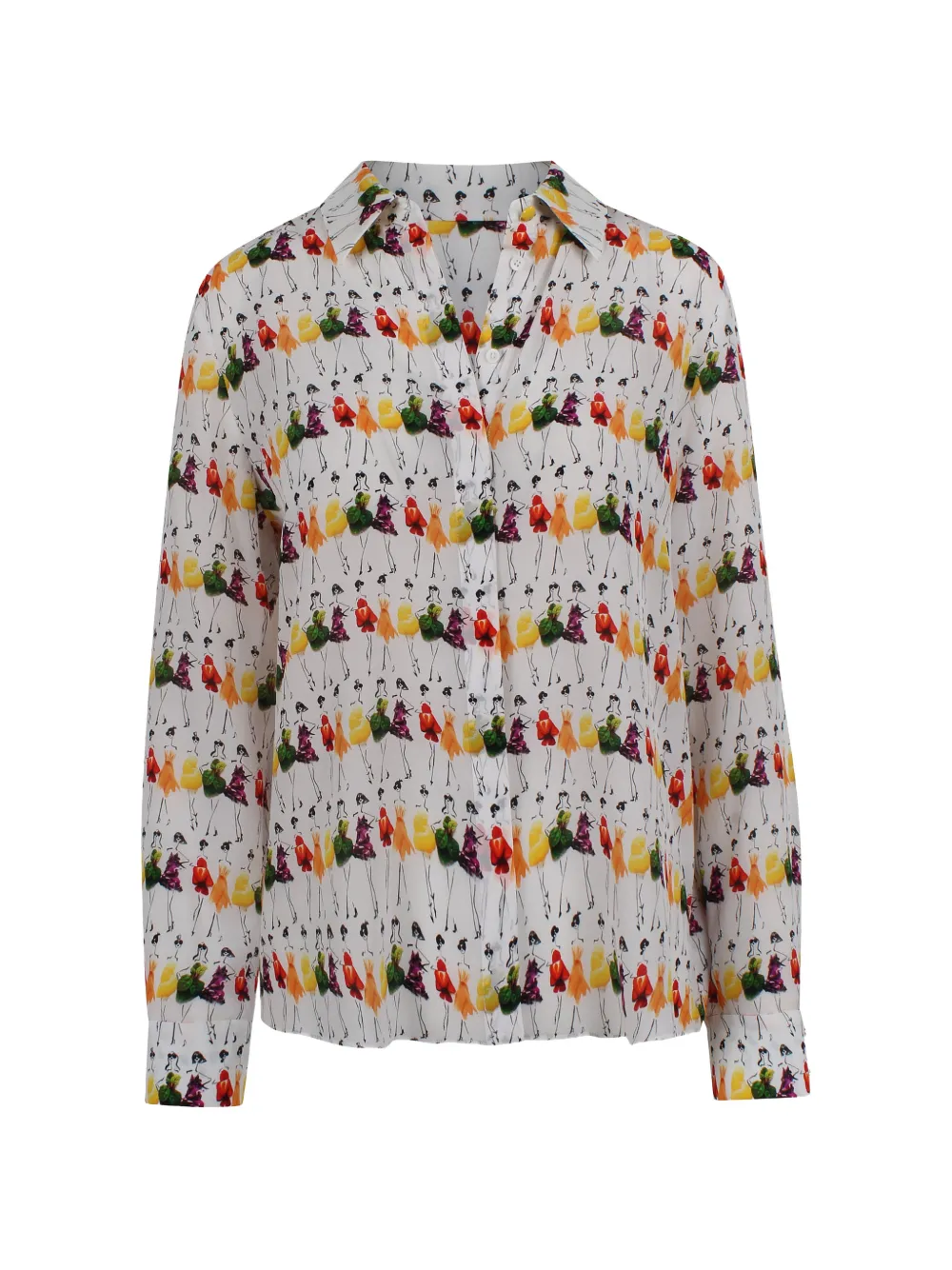 alice + olivia graphic-print long-sleeve shirt - Bianco