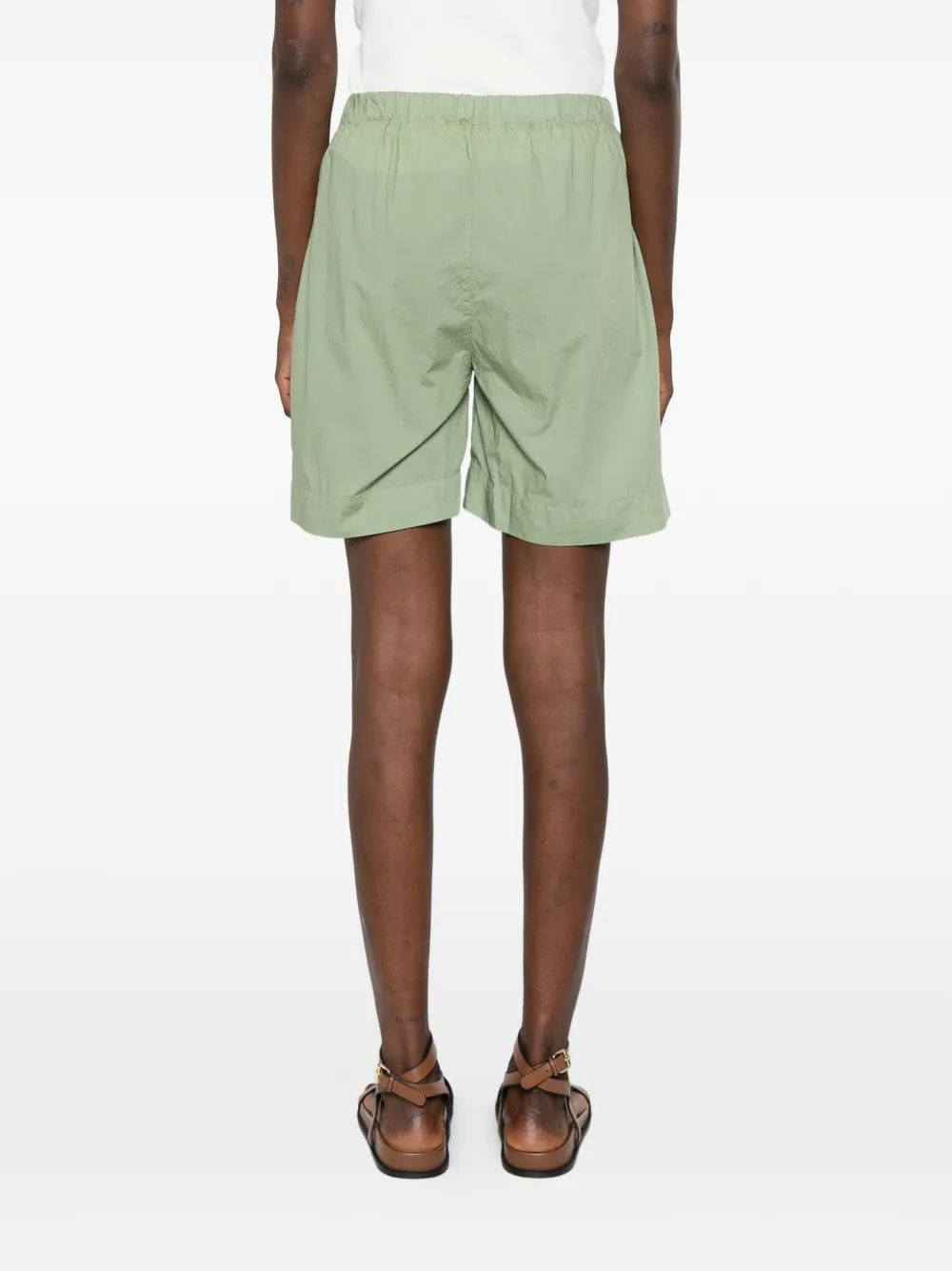 Xacus Carlotta shorts met elastische taille Groen