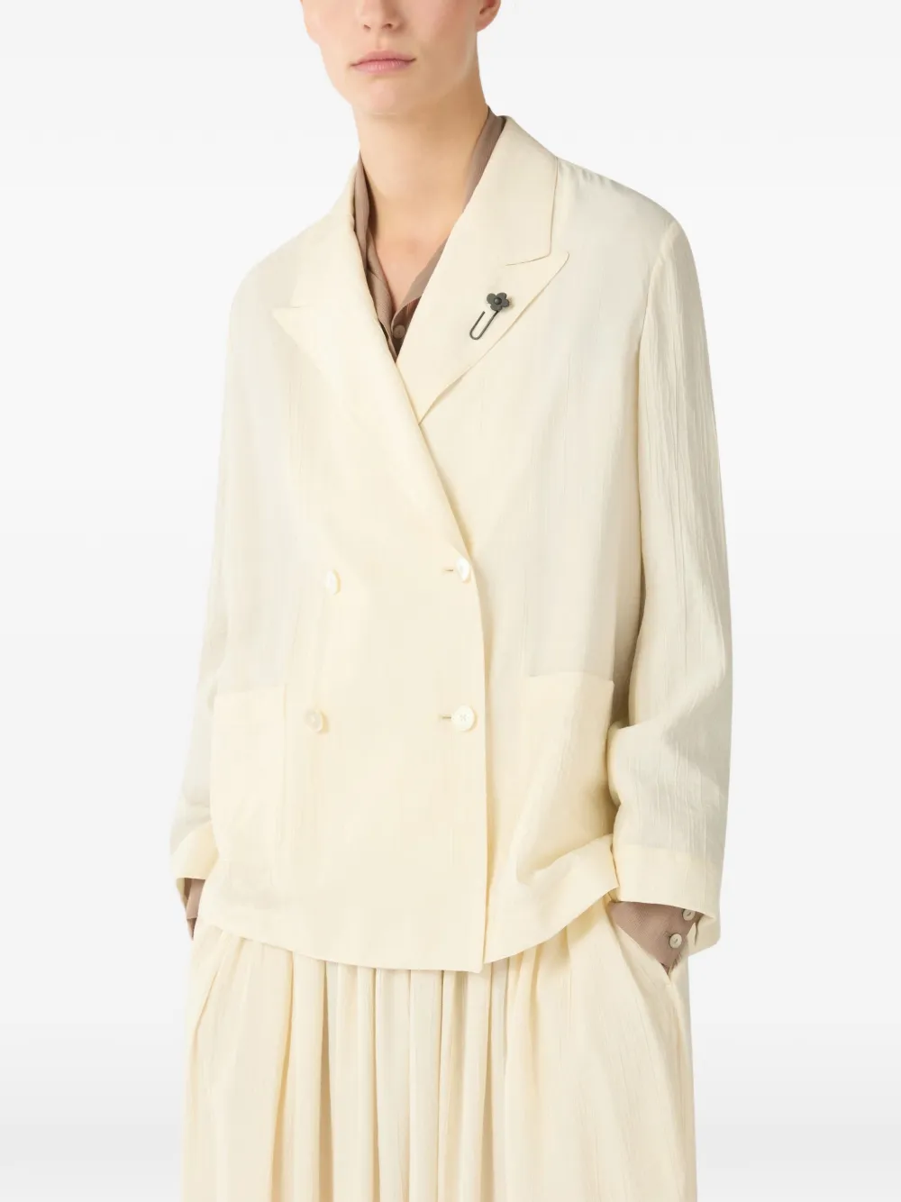 Lardini Gedeconstrueerde blazer met enkele rij knopen Beige
