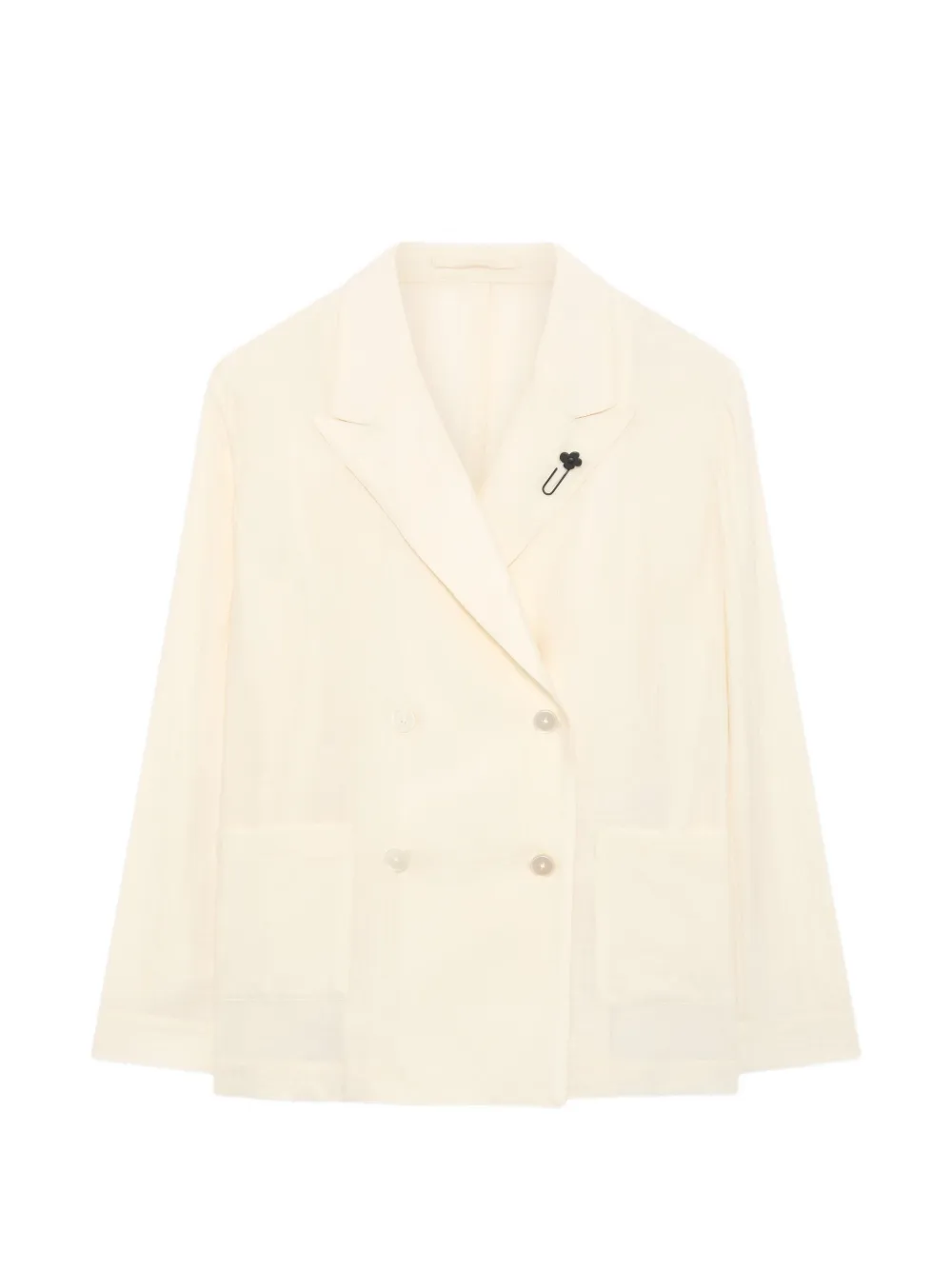 Lardini Double-breasted Deconstructed Blazer In Neutral