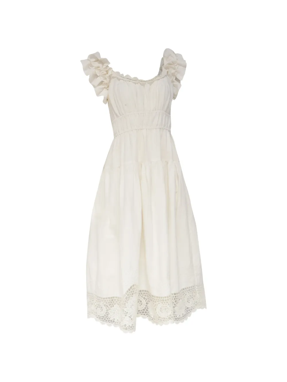 Ulla Johnson Leona ruffled midi dress - Neutrals