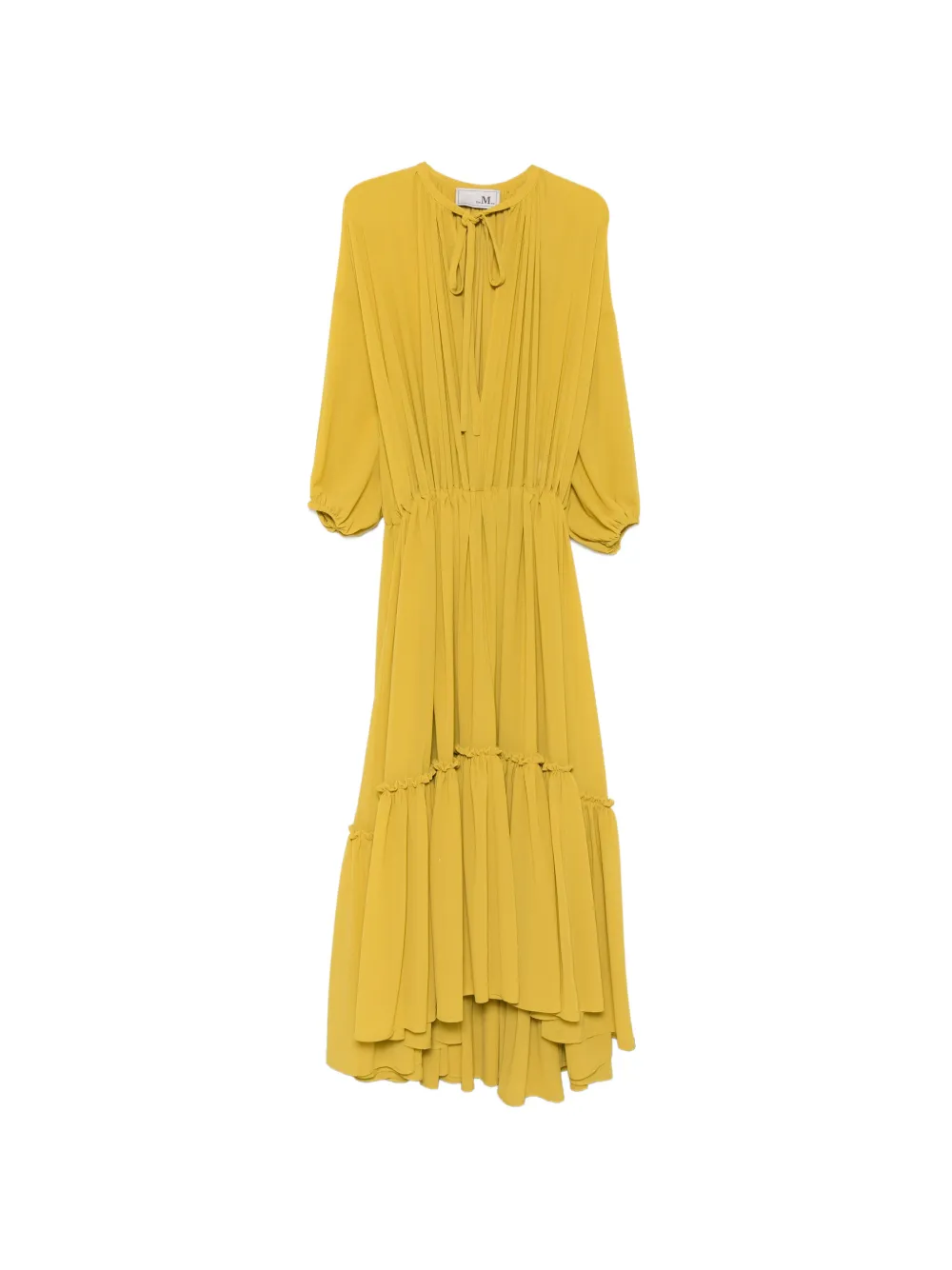 the M.. ruffled tie-neck maxi dress - Yellow