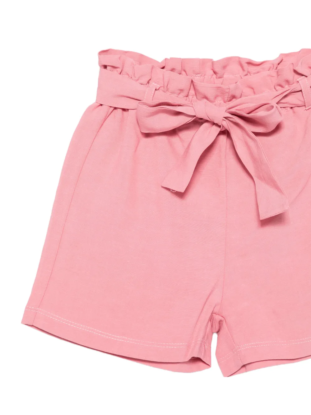  Lalalu Pantalones Cortos Con Cintura Paperbag - Rosa 