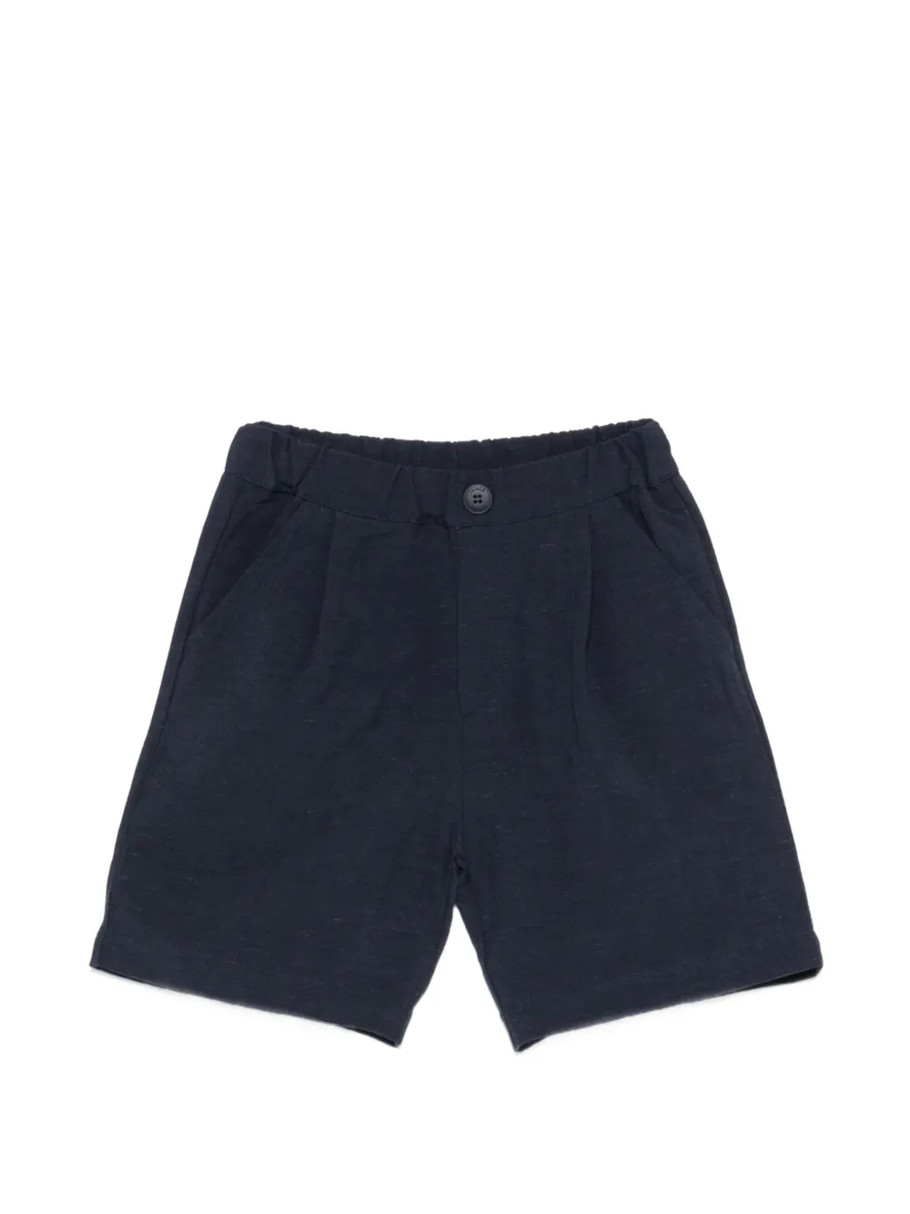 LALALU pleated elasticated-waistband shorts - Blue