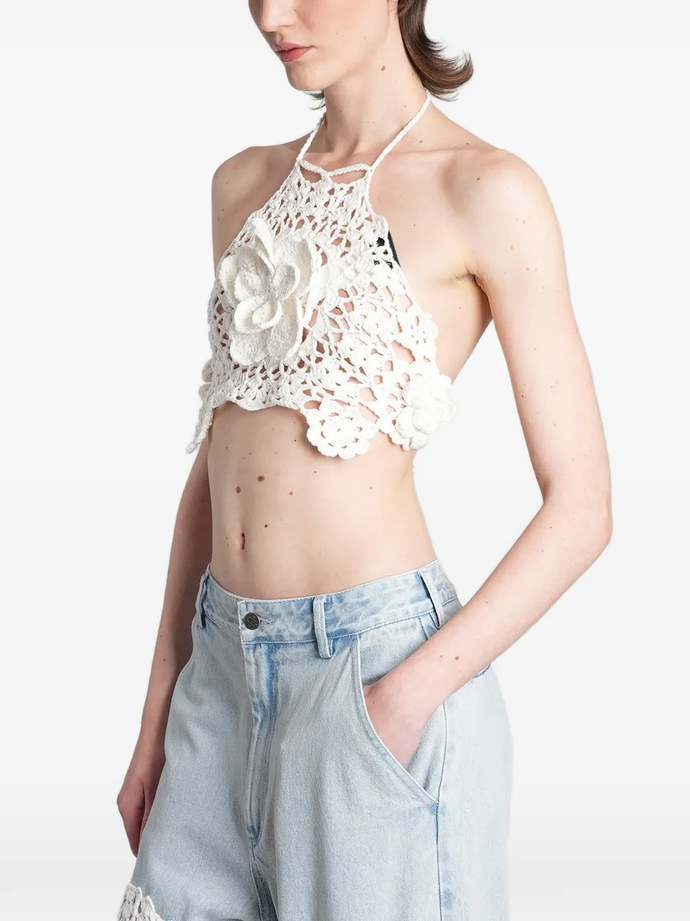  Giuseppe Di Morabito Top De Macramé - Blanco 