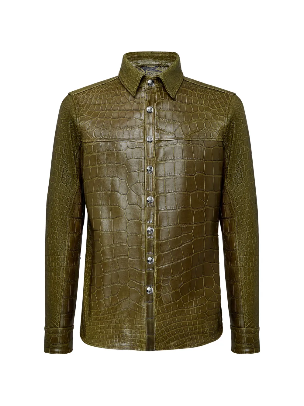 Billionaire surchemise en cuir nappa de crocodile - Vert Billionaire surchemise en cuir nappa de crocodile - Vert