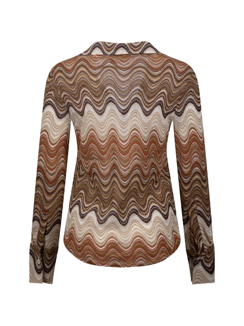MC2 Saint Barth Blouse met zigzagpatroon en lange mouwen Bruin