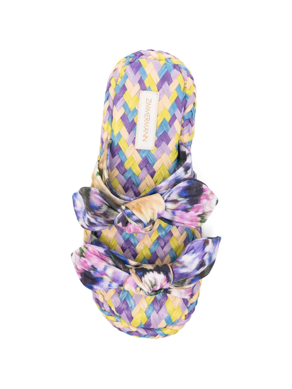ZIMMERMANN Carousel geknoopte sandalen met bloemenprint Paars