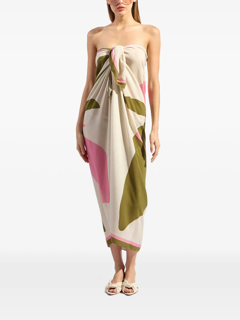 Adriana Degreas leaf-print sarong - Toni neutri