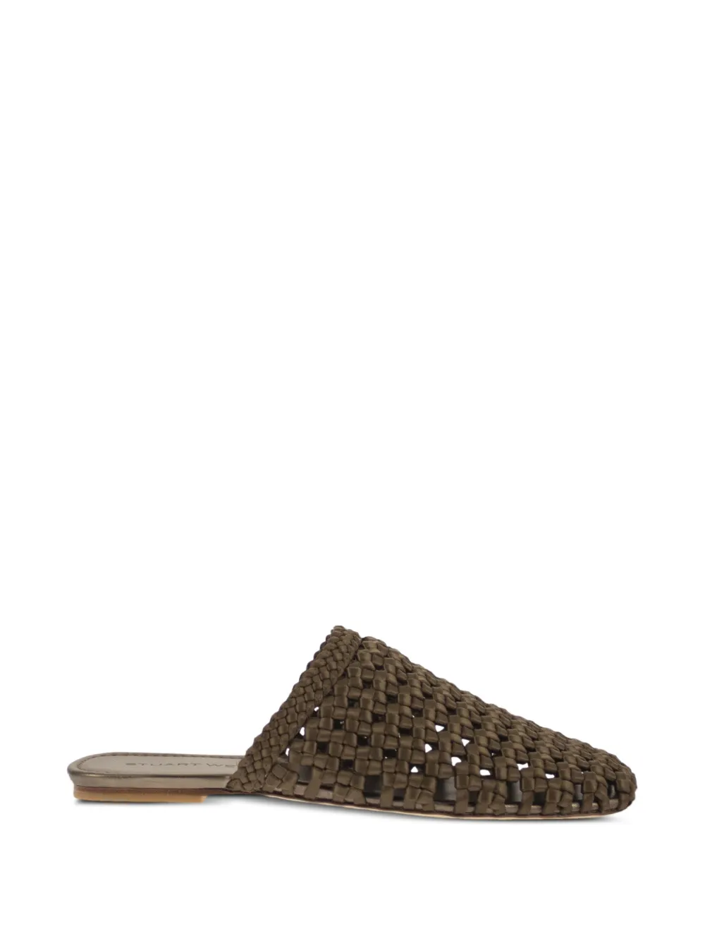 Stuart Weitzman Marina interwoven satin mules - Grün