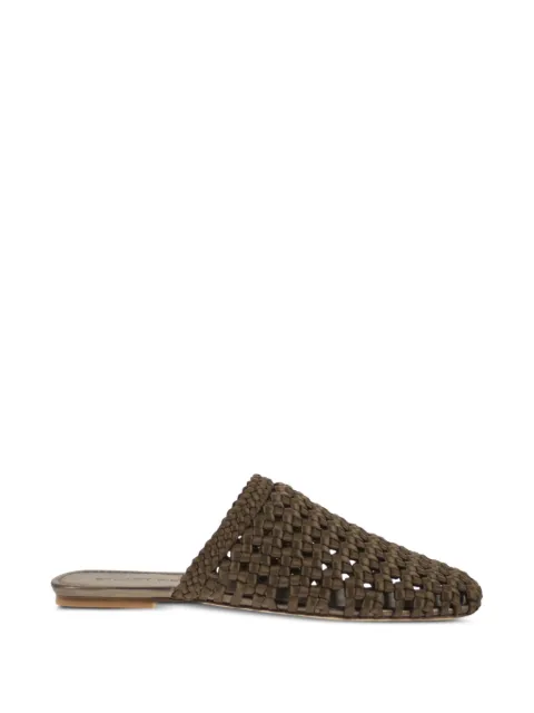 Stuart Weitzman Marina interwoven satin mules