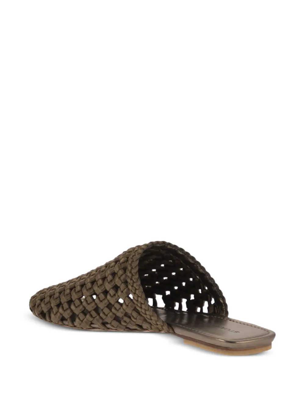 Stuart Weitzman Marina interwoven satin mules Groen