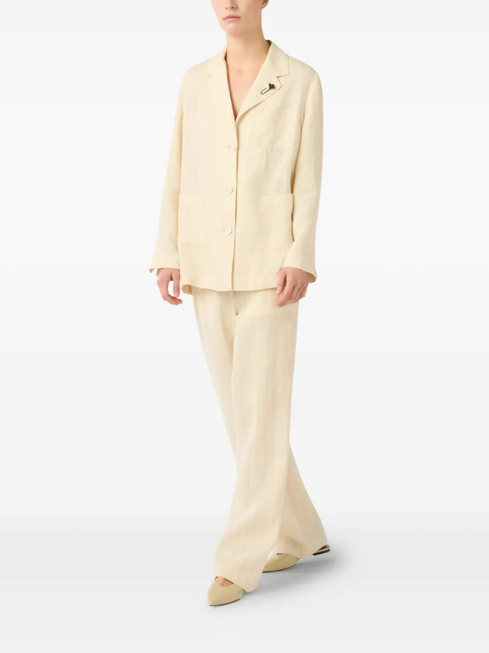  Lardini Blazer A Rayas - Neutro 