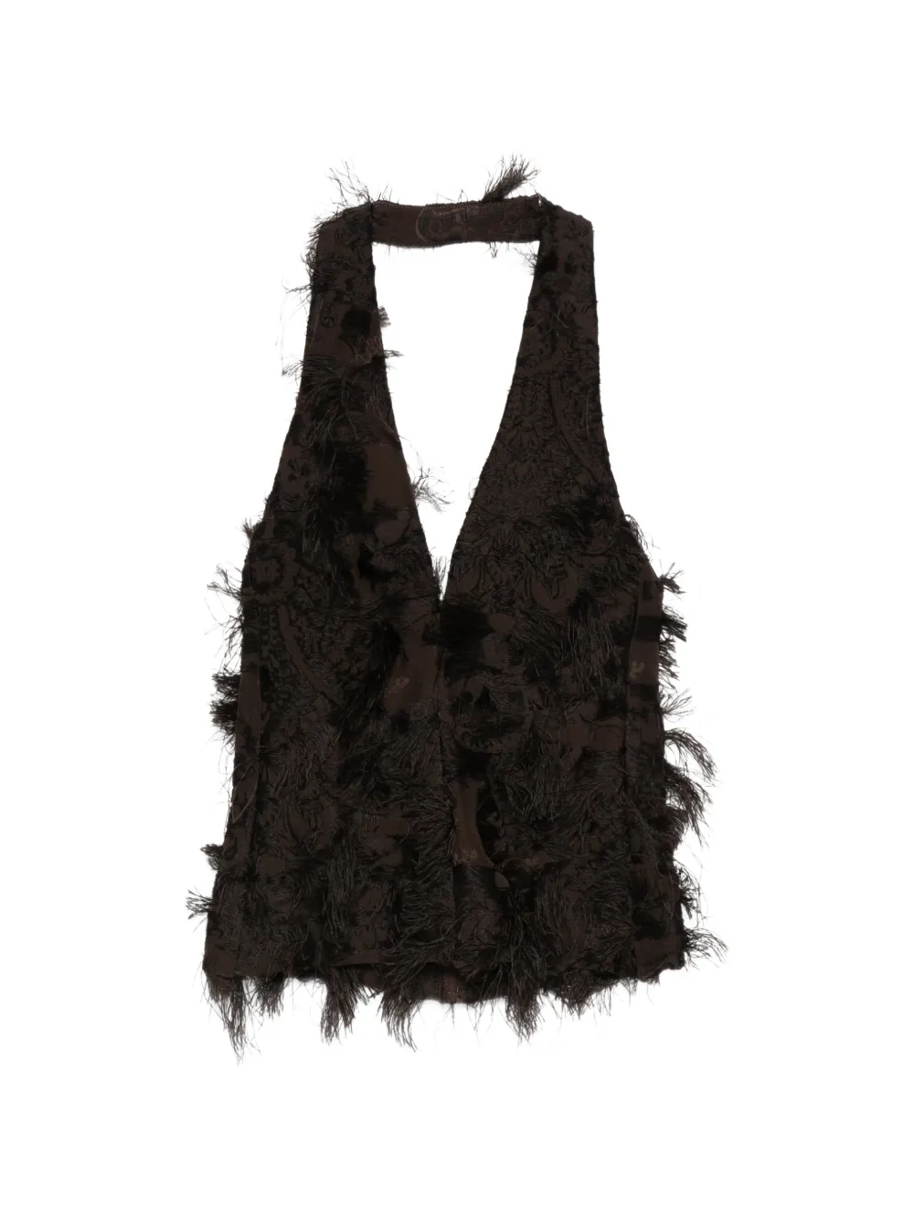 Séfr Anam fringed top - Braun