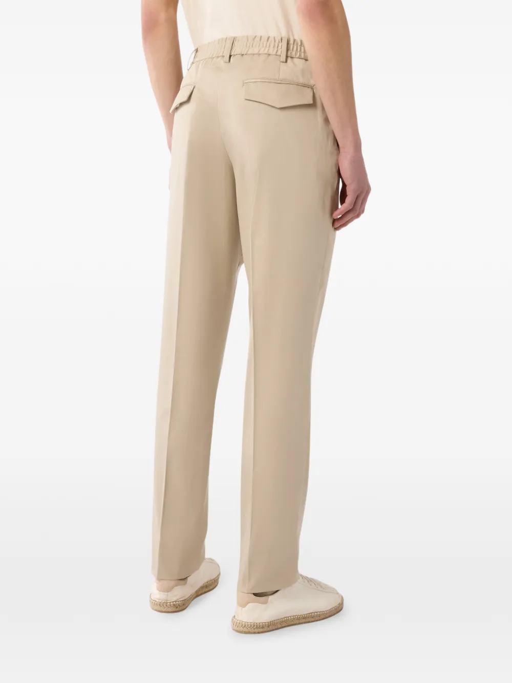 Lardini Flat-front Elasticated-sides Trousers In Neutral